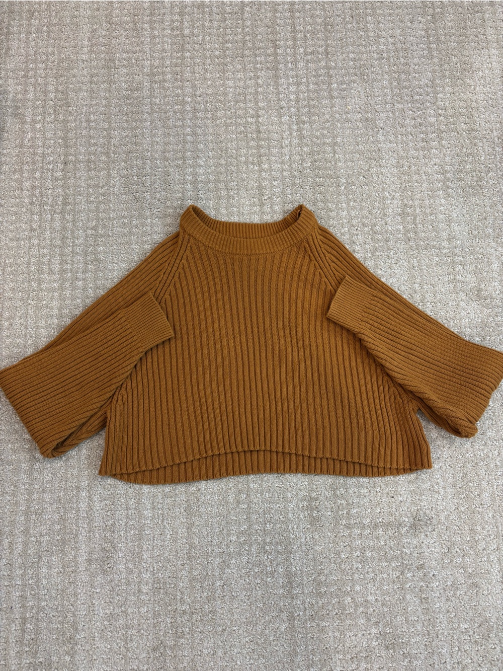 Aeropostale Mustard Ribbed Cropped Sweater